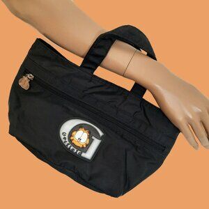 Y2K Garfield Mini Handbag Top Handle black Nylon Purse Bag